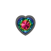 Cheeky Charms-Gunmetal Metal Buttplug- Heart-Rainbow-Medium